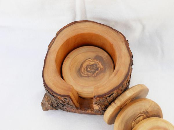The Handmade Wooden Rustic Coaster Set