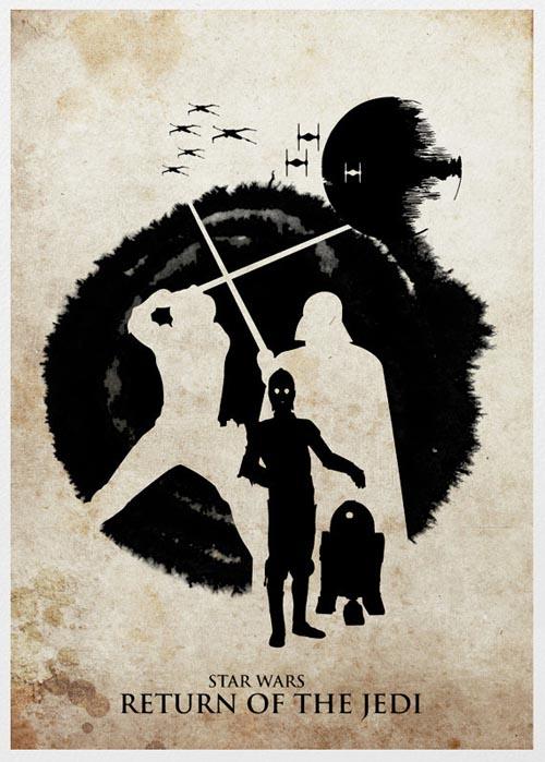 The Silhouette Styled Star Wars Trilogy Poster Set