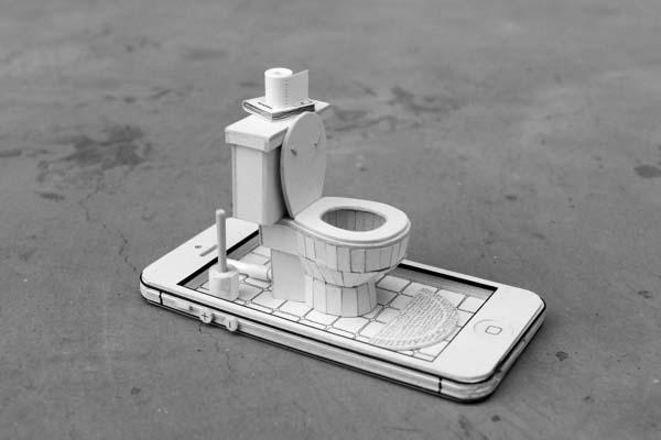 The Gadget Themed Paper Craft Shows the Unhealthy Relationship Between Human and Technology