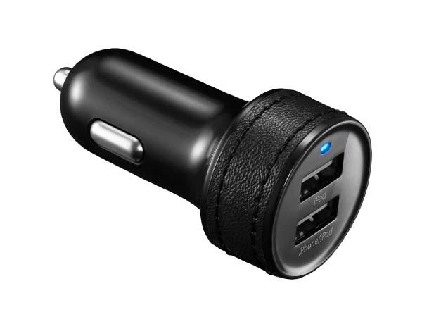 id America LX Dual USB Car Charger with Leather Grip