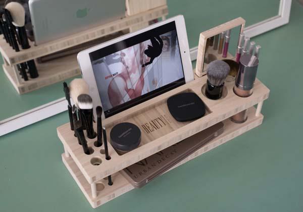 Beauty Station Makeup Organizer with Docking Station