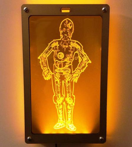 Star Wars R2-D2 and C-3PO Schematic LED Art