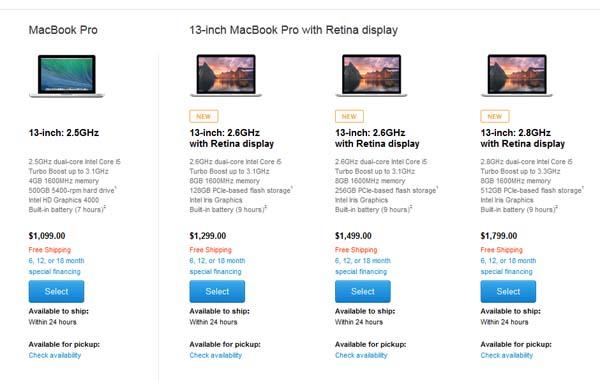 Apple Updates Retina MacBook Pro Models