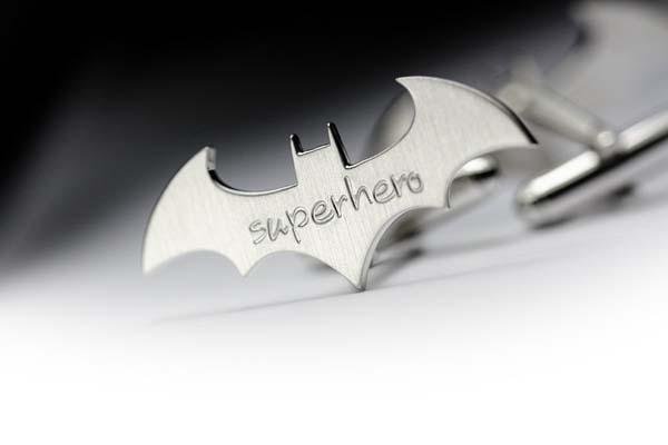 The Handmade Personalized Silver Batman Cufflinks