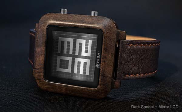 Tokyoflash Kisai Maze Wood LCD Watch