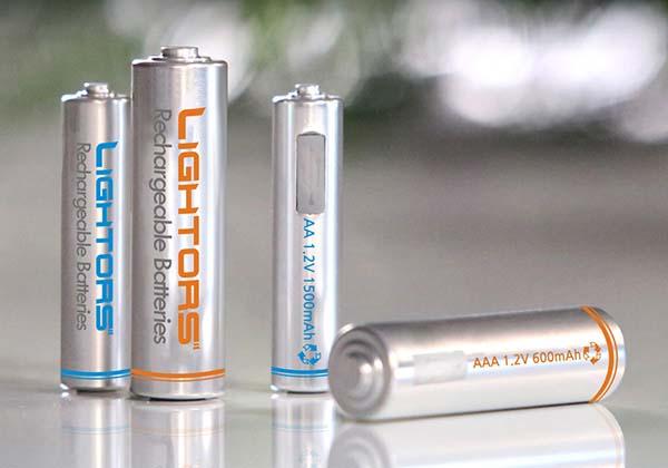 Lightors AA and AAA Batteries with MicroUSB Ports