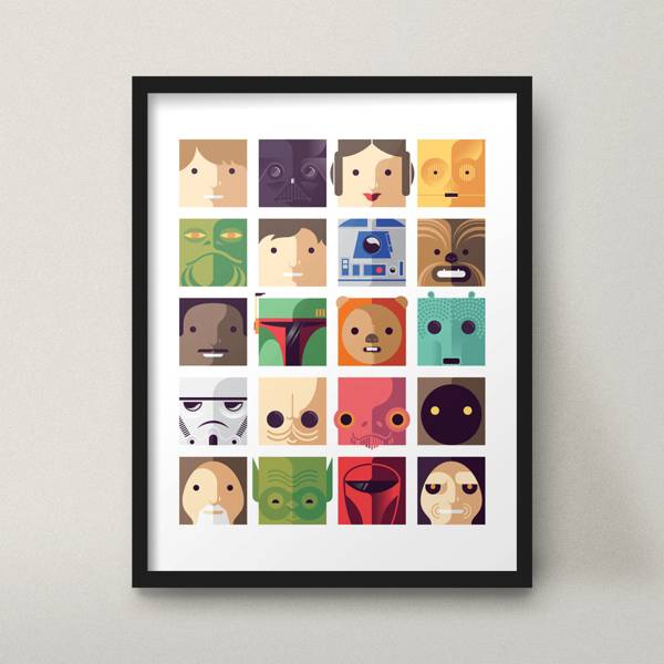 The Cute Star Wars Modern Art Print