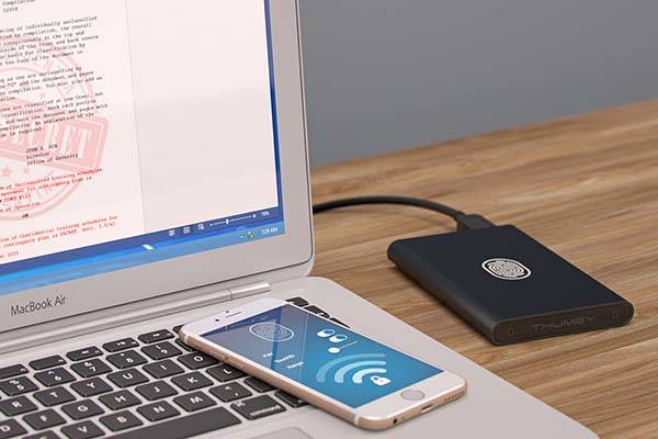 Thumby Bluetooth External Hard Drive Enclosure Guards Your Data with iPhone's Touch ID