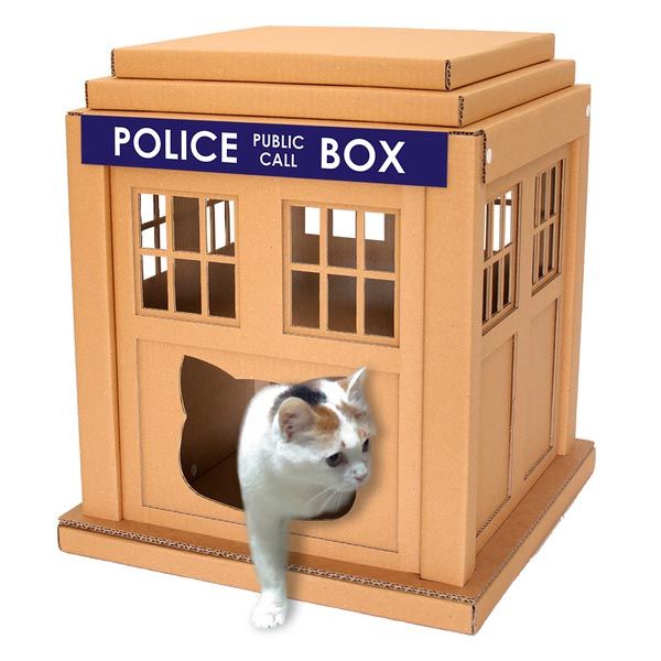 Doctor Who TARDIS Cardboard Cat House