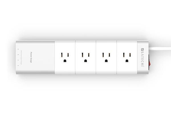 Satechi Aluminum Power Strip with 4 AC Outlets and 4 USB Ports