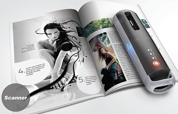 Smart Magic Wand Concept Portable Printer and Scanner with iPhone Dock
