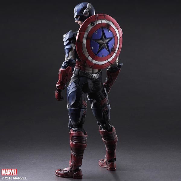 Variant Play Arts Kai Captain America Action Figure with a Powerful Armor Suit