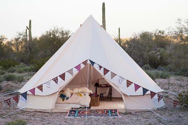 Handmade Sand Colored Vintage Bell Camping Tent
