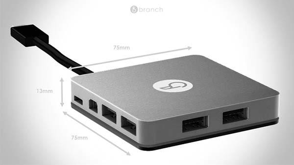 Branch Aluminum USB-C Hub for New MacBook
