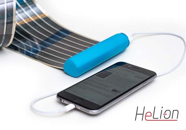 HeLi-on Portable Solar Charger Features a Retractable Solar Panel