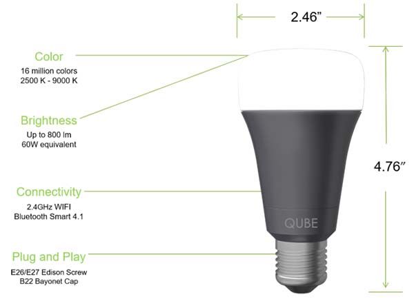 Qube Affordable WiFi LED Smart Bulb