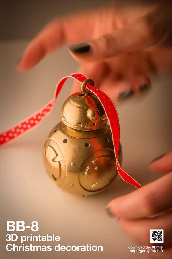 3D Printable Star Wars BB-8 Christmas Ornament