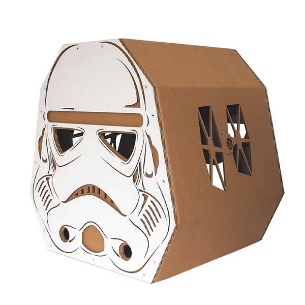 Handmade Star Wars Stormtrooper Cardboard Cat House