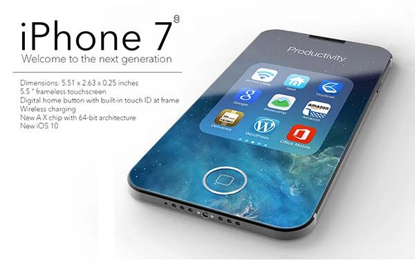 The Concept iPhone 7 with Frameless Design and Digital Home Button