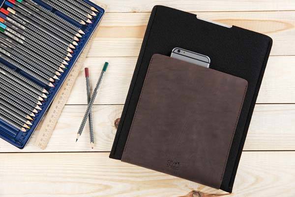 The iPad Pro Case Handcrafted from Genuine Leather and Wool Felt