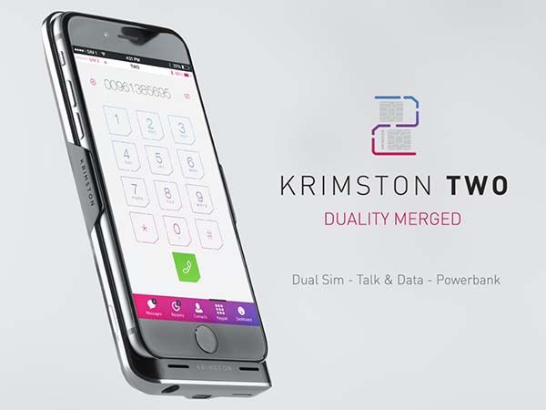 Krimston TWO iPhone 6s/ 6s Plus Case with Dual SIM Capability and Backup Battery