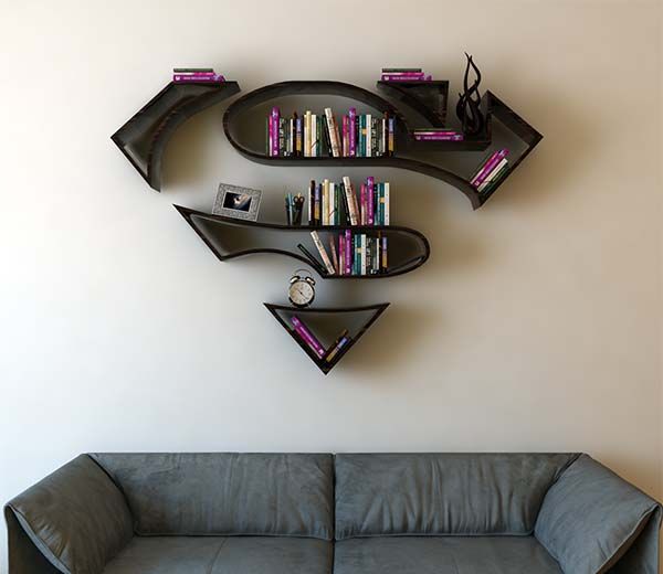 Superman Logo Shaped Concept Bookshelf