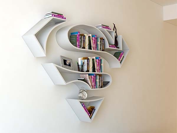 Superman Logo Shaped Concept Bookshelf