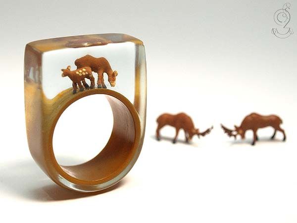 The Handmade Rings Feature Built-in Dioramas