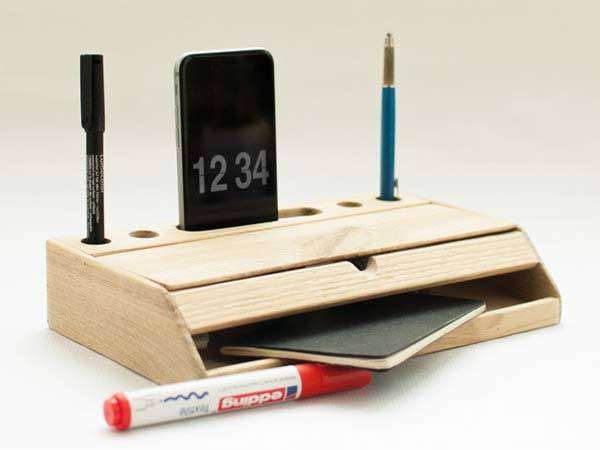 Handmade Modern Nordic Wooden Desk Organizer Gadgetsin
