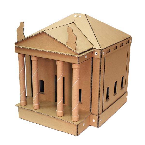 Silky Paws Roman Temple Cardboard Cat House