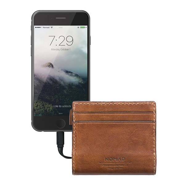 Nomad Slim Wallet with Power Bank and Lightning Cable