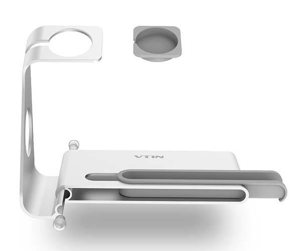 The Aluminum Apple Watch Charging Stand with iPhone Holder
