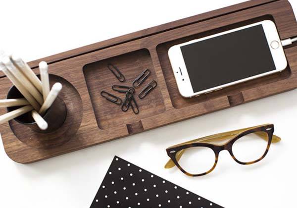 Handmade Platform 3 Wooden Desk Organizer Gadgetsin