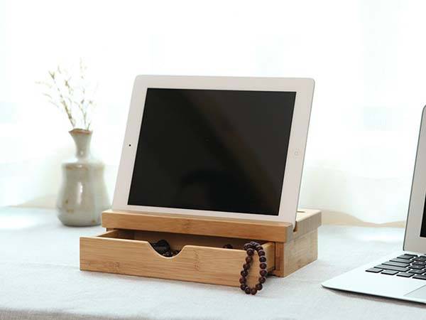 The Bamboo Desk Organizer with Phone Holder