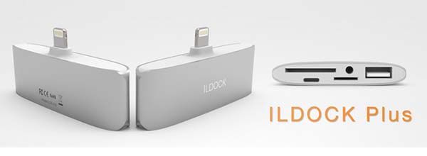 iLDOCK Plus Lightning Adapter with Audio, USB Ports, Memory Card Slots