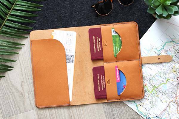 Handmade Customizable Leather Passport Wallet