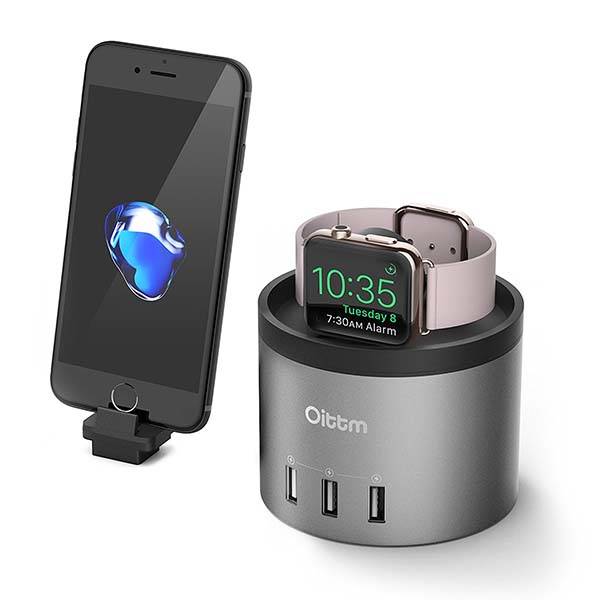 Oittm Charging Station with Apple Watch Stand and iPhone Dock