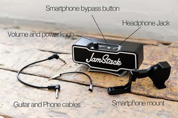 JamStack Attachable Electric Guitar Amplifier Works with Smartphones