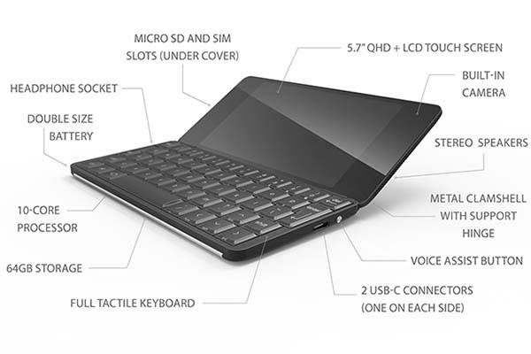 Gemini PDA Keyboard Mobile Device Running Android and Linux