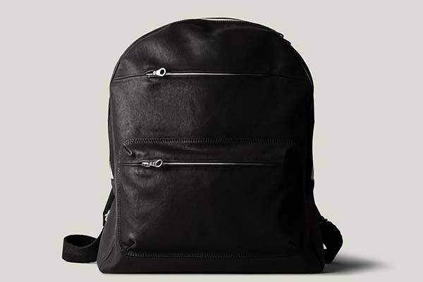 Hard Graft Misfit Black Leather Backpack