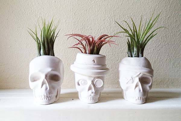 Handmade Skull Gypsum Mini Plant Pots