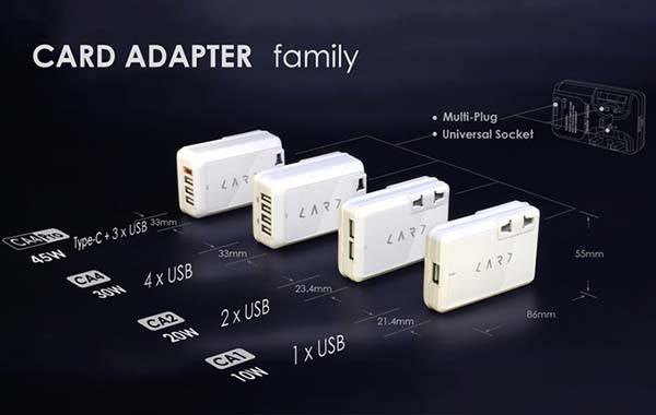 The Card USB Universal Travel Adapter with USB-C Port