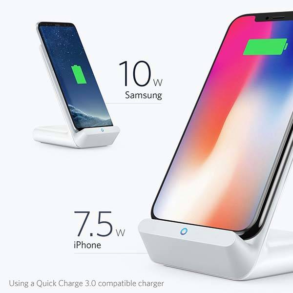 Anker PowerWave 7.5W Fast Wireless Charger with QC 3.0 AC Adapter