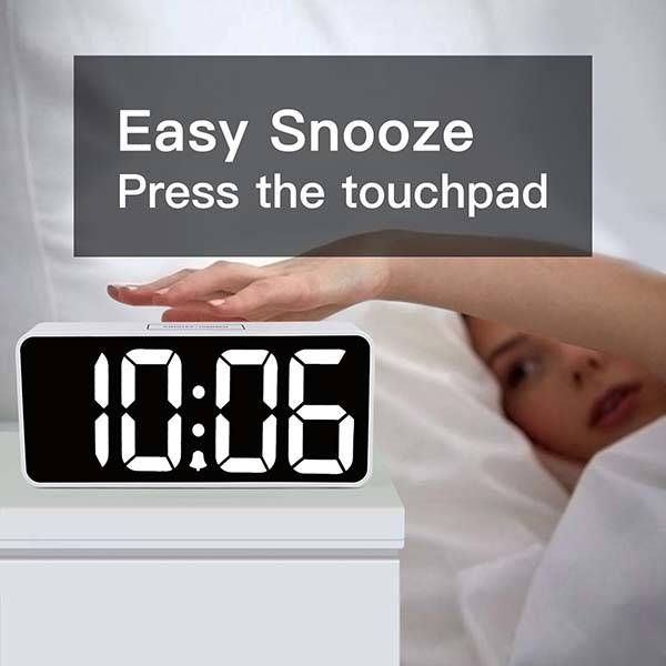 Digital Alarm Clock with 9-Inch LED Display and USB Ports