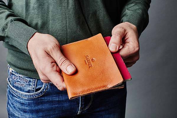 Handmade Super Slim Leather Passport Wallet
